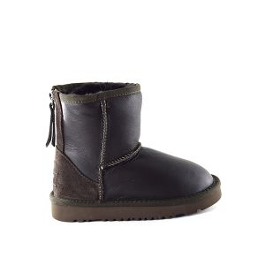 Kids Zip Metallic Chocolate