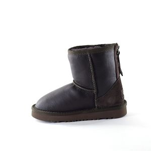 Kids Zip Metallic Chocolate