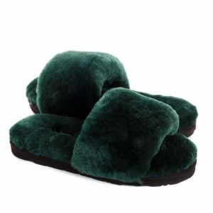 Угги Fluff Slide Slippers DARK GREEN