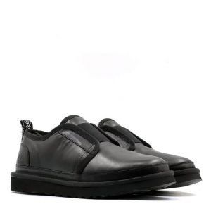 Mens Slippers Flex Leather Black