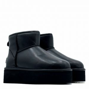 Mini Platform Leather Black